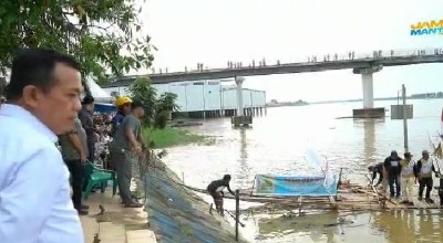 Ekspedisi Milir Berakit Tiba di Taman Tanggo Rajo Sungai Batanghari Jambi