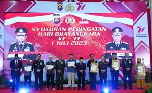 Kasrem 042/Gapu Hadiri Syukuran HUT Bhayangkara Ke 77
