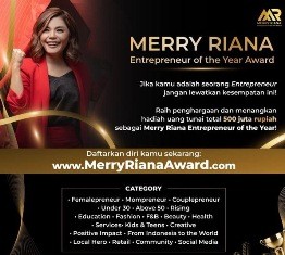Dapatkan Uang Tunai Total 500 Juta Rupiah Melalui Merry Riana Entrepreneur of The Year Award!