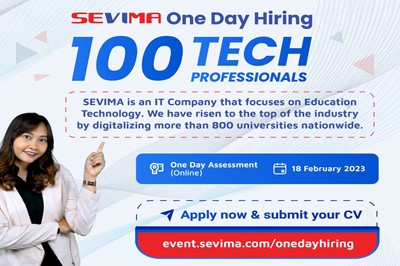 Buka Lowongan 100 Talenta IT,  Education Technology SEVIMA: Merevolusi Pendidikan Tinggi Indonesia